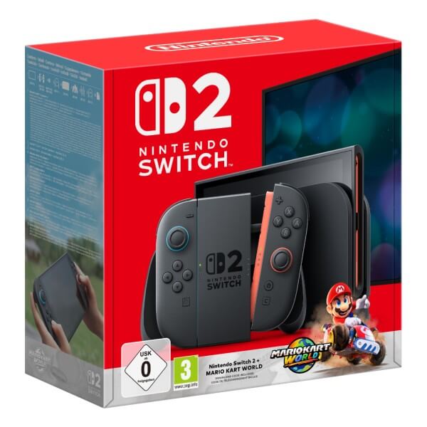 Detailný obrázok krabice balenia Nintendo Switch 2 a&nbsp;hry Mario Kart World