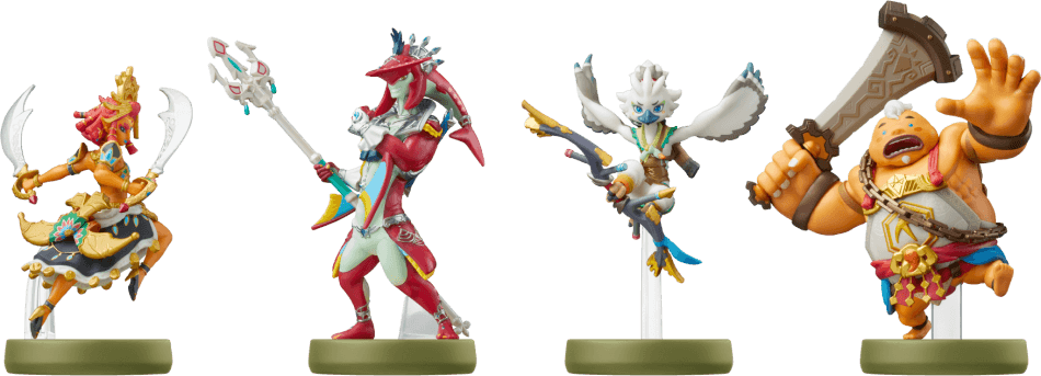 Štyri Sage amiibo figúrky pre The Legend of Zelda: Tears of the Kingdom